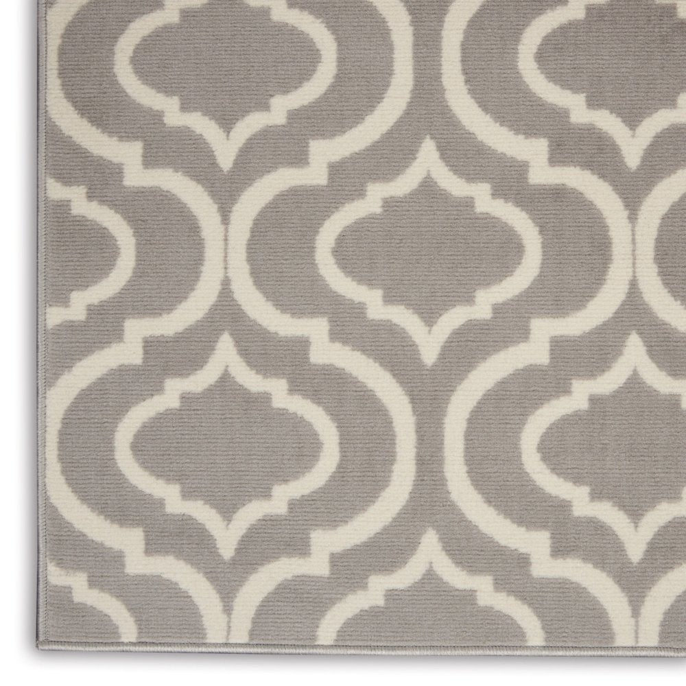 4' X 6' Gray Moroccan Power Loom Area Rug