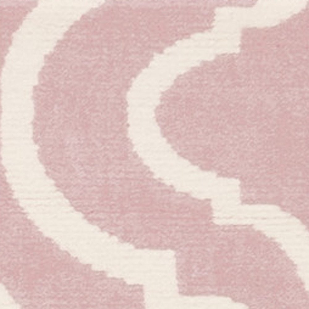 4' X 6' Pink and Ivory Moroccan Power Loom Area Rug