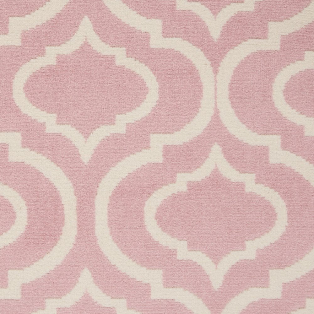 4' X 6' Pink and Ivory Moroccan Power Loom Area Rug