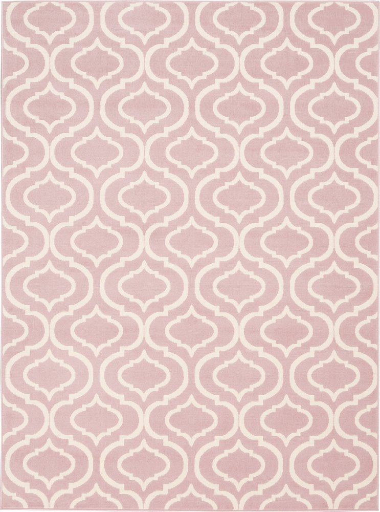 4' X 6' Pink and Ivory Moroccan Power Loom Area Rug