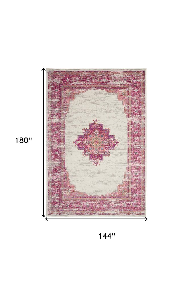 12' X 15' Blue Moroccan Power Loom Distressed Area Rug