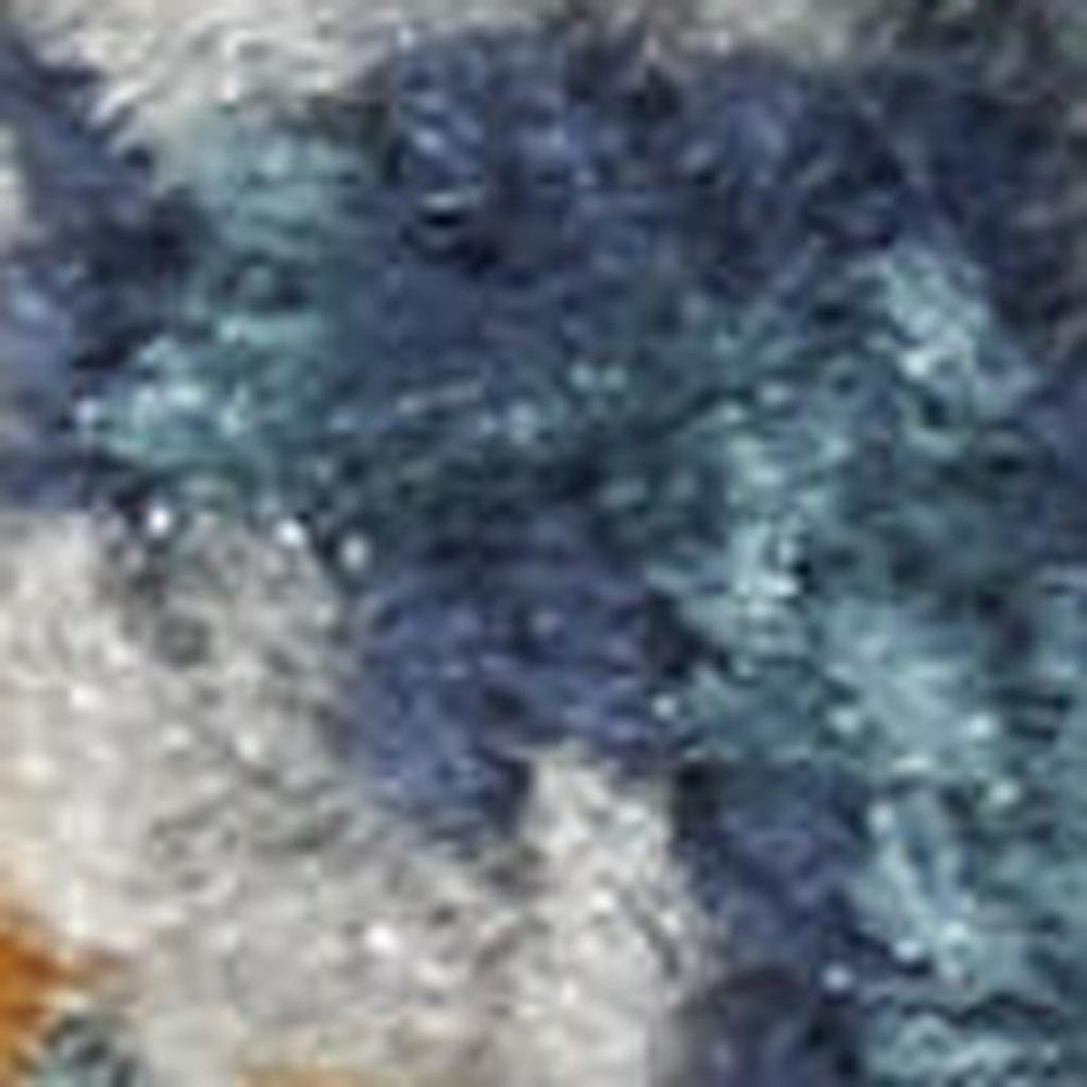 10' Blue And Ivory Oriental Distressed Runner Rug