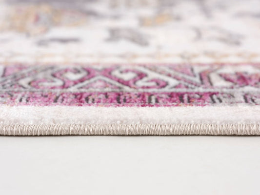 9' X 12' Gray and Ivory Oriental Power Loom Washable Non Skid Area Rug