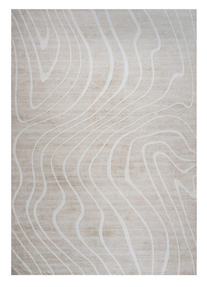 4' X 6' Beige and Ivory Abstract Distressed Area Rug