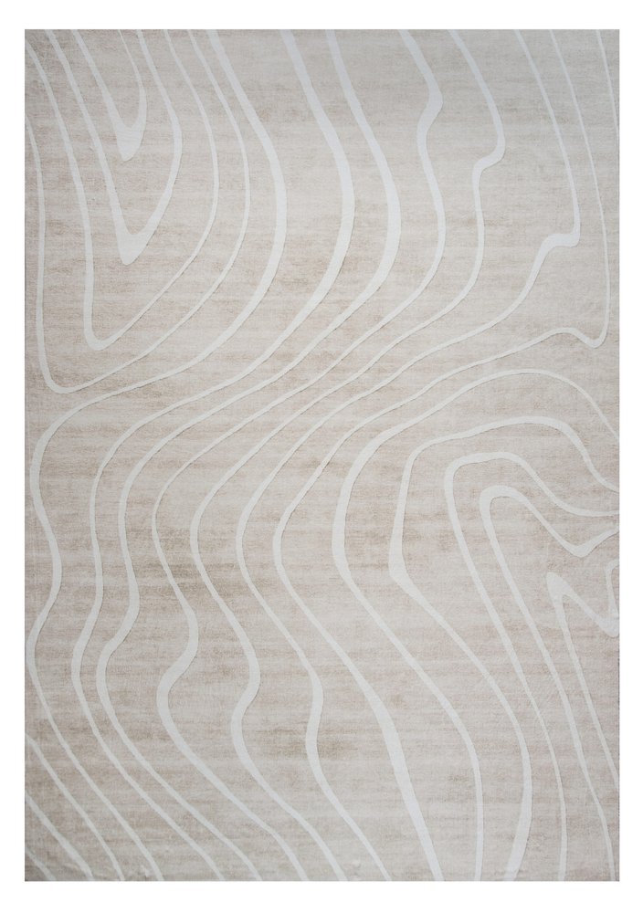 7' X 10' Beige and Ivory Abstract Distressed Area Rug