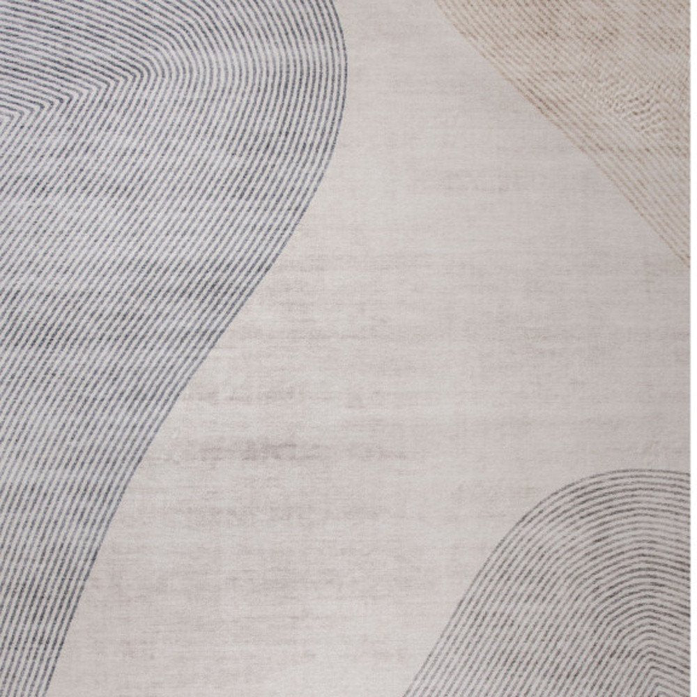 4' X 6' Beige and Brown Abstract Area Rug