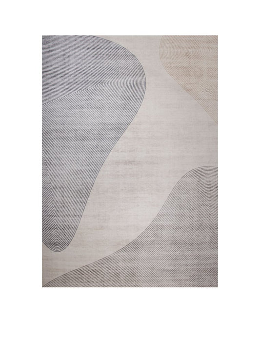 8' X 11' Beige and Brown Abstract Distressed Area Rug