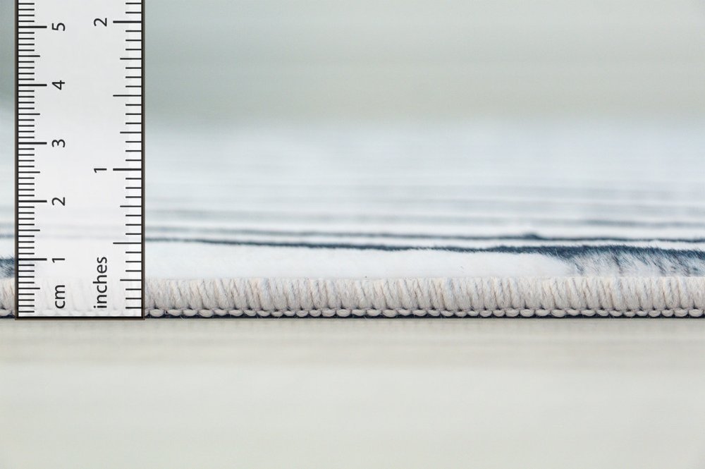 7' X 10' Black and White Abstract Distressed Area Rug