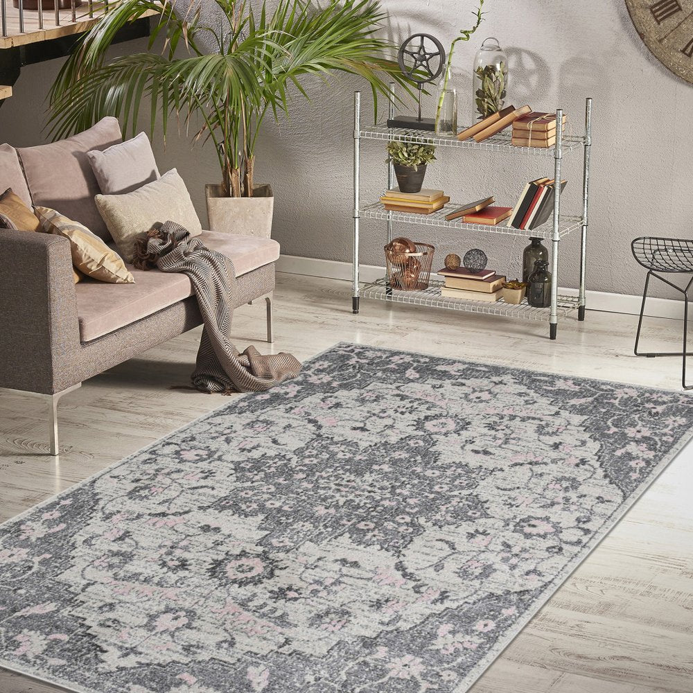 2' X 3' Gray And Dark Gray Area Rug