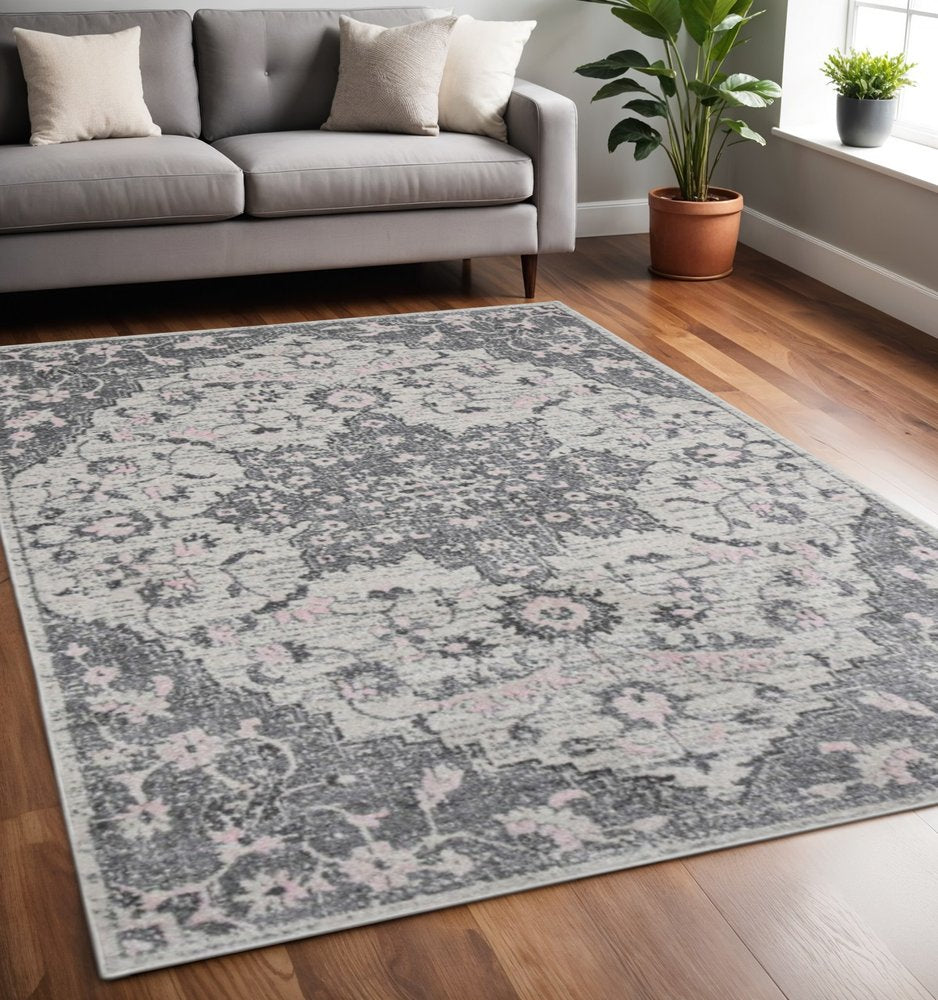 2' X 3' Gray And Dark Gray Area Rug