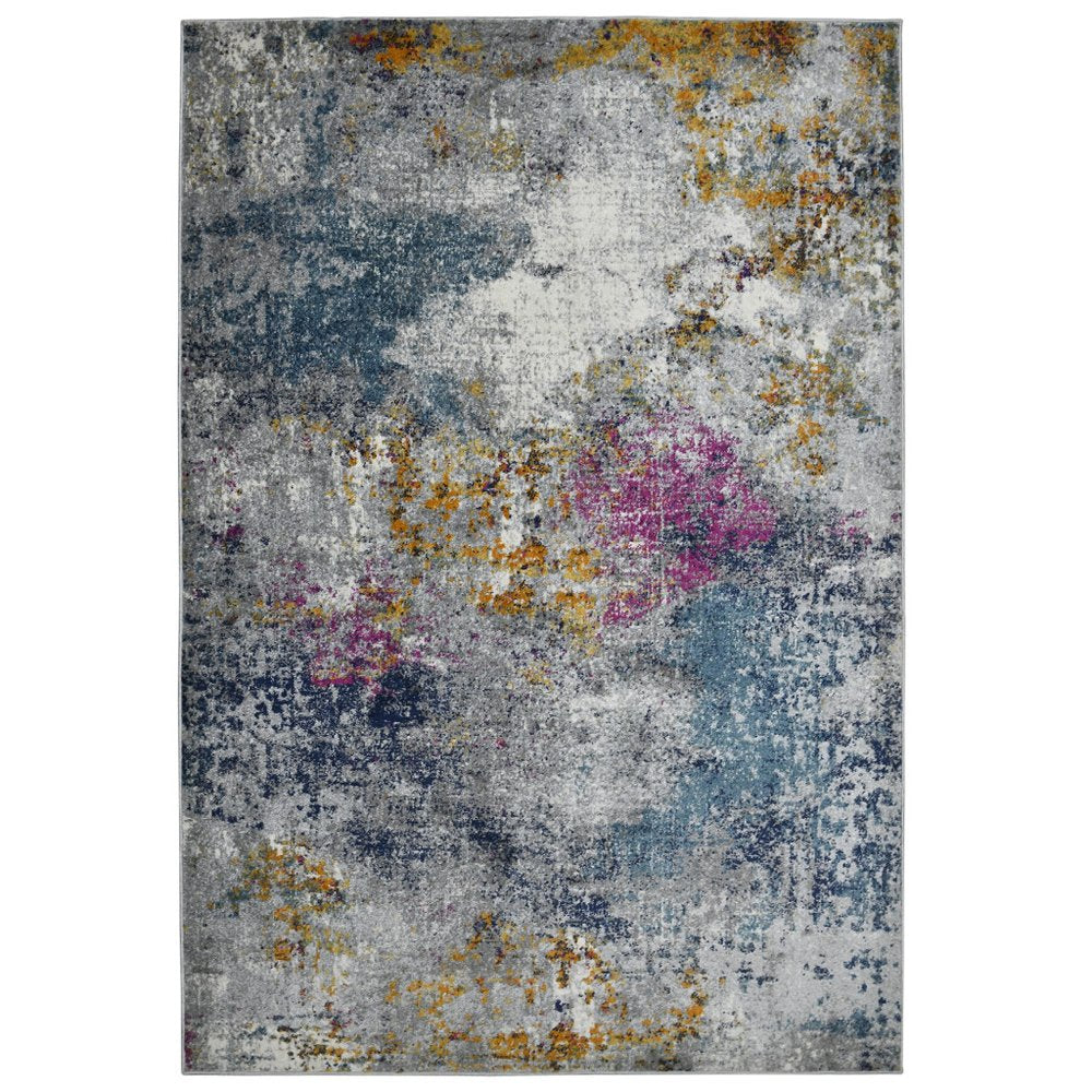 2' X 3' Blue Gray And Purple Area Rug