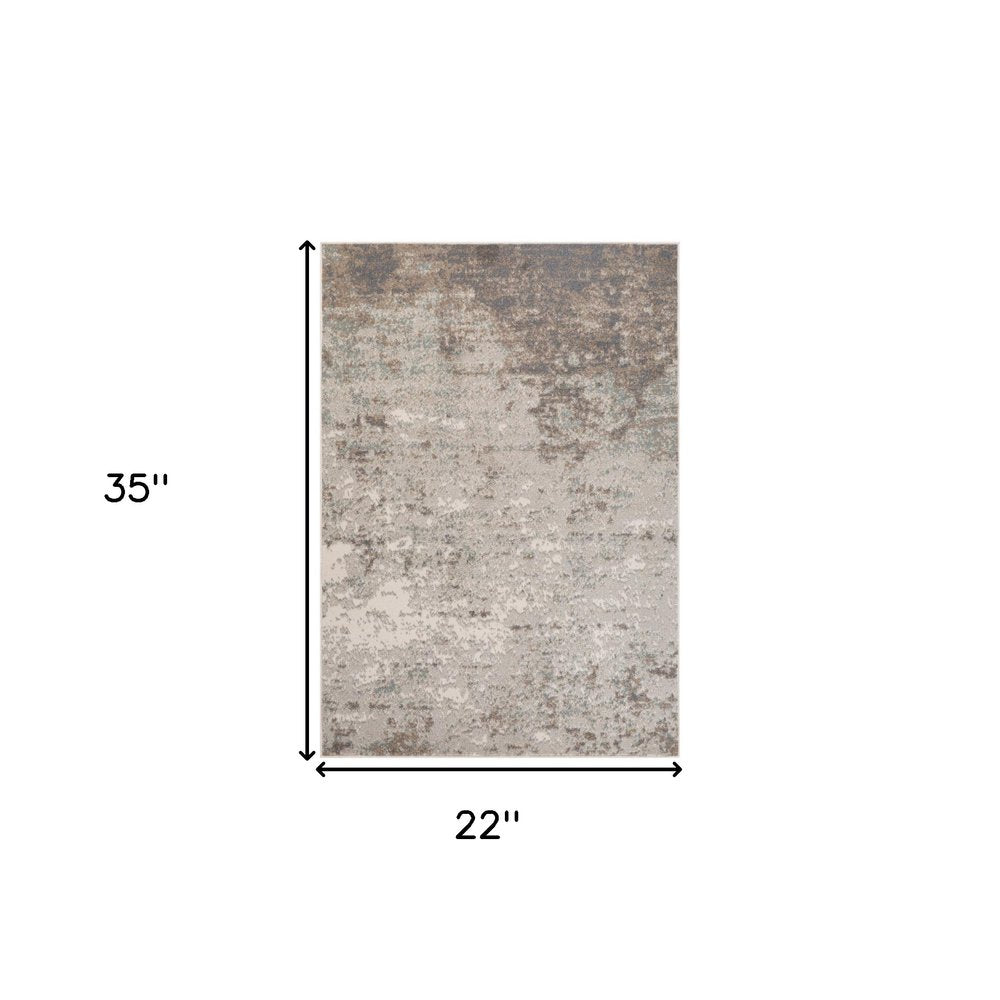 10' X 14' Gray And Ivory Abstract Area Rug