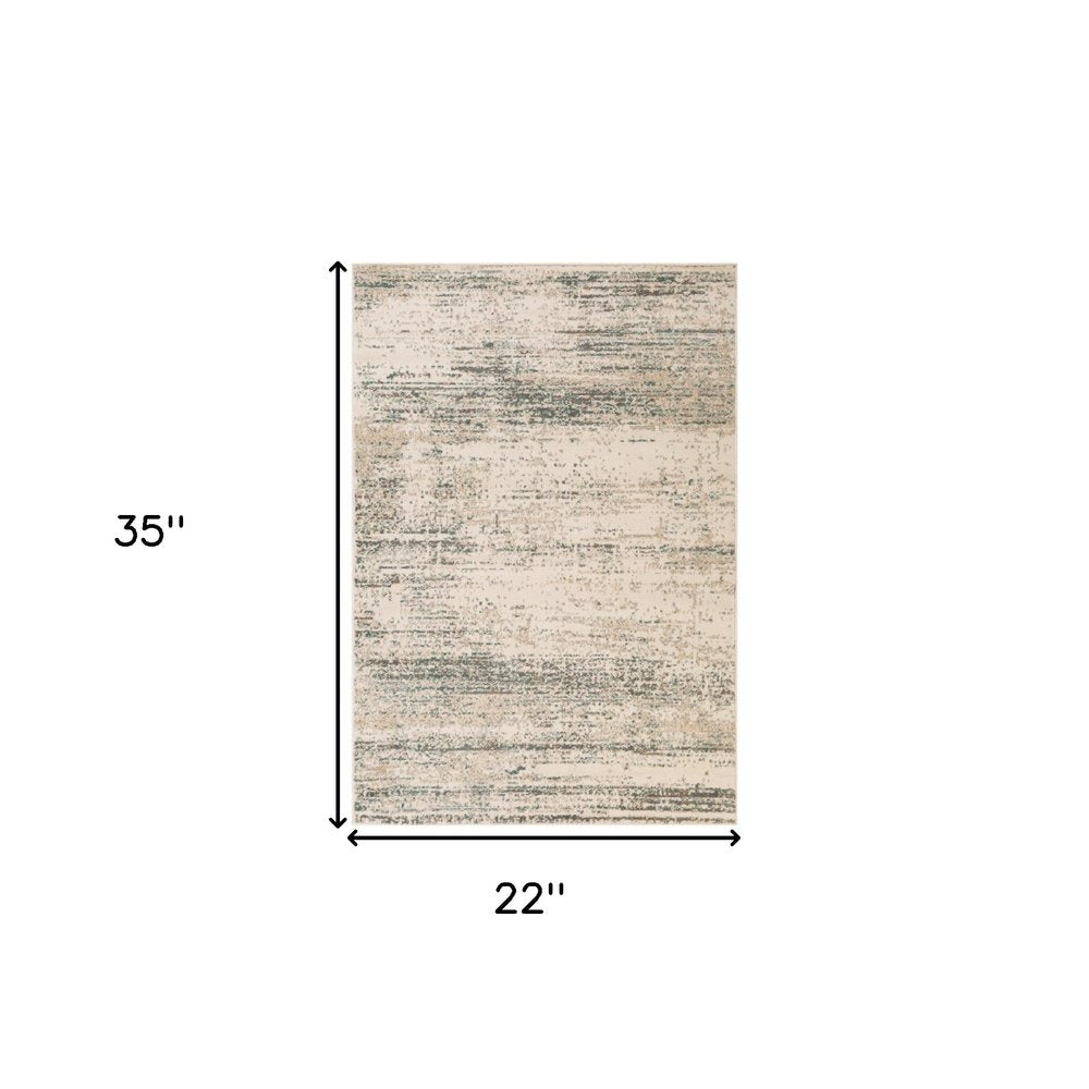 5' X 8' Ivory And Gray Abstract Area Rug
