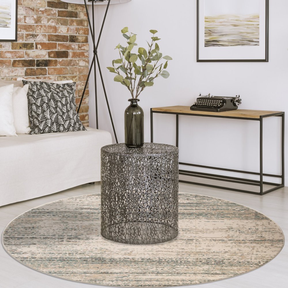 5' X 8' Ivory And Gray Abstract Area Rug