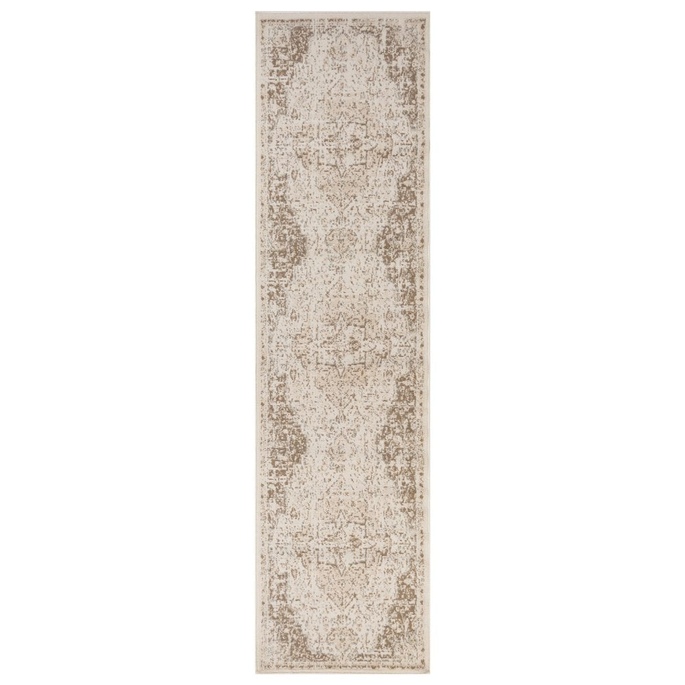 10' X 14' Cream And Brown Medallion Area Rug