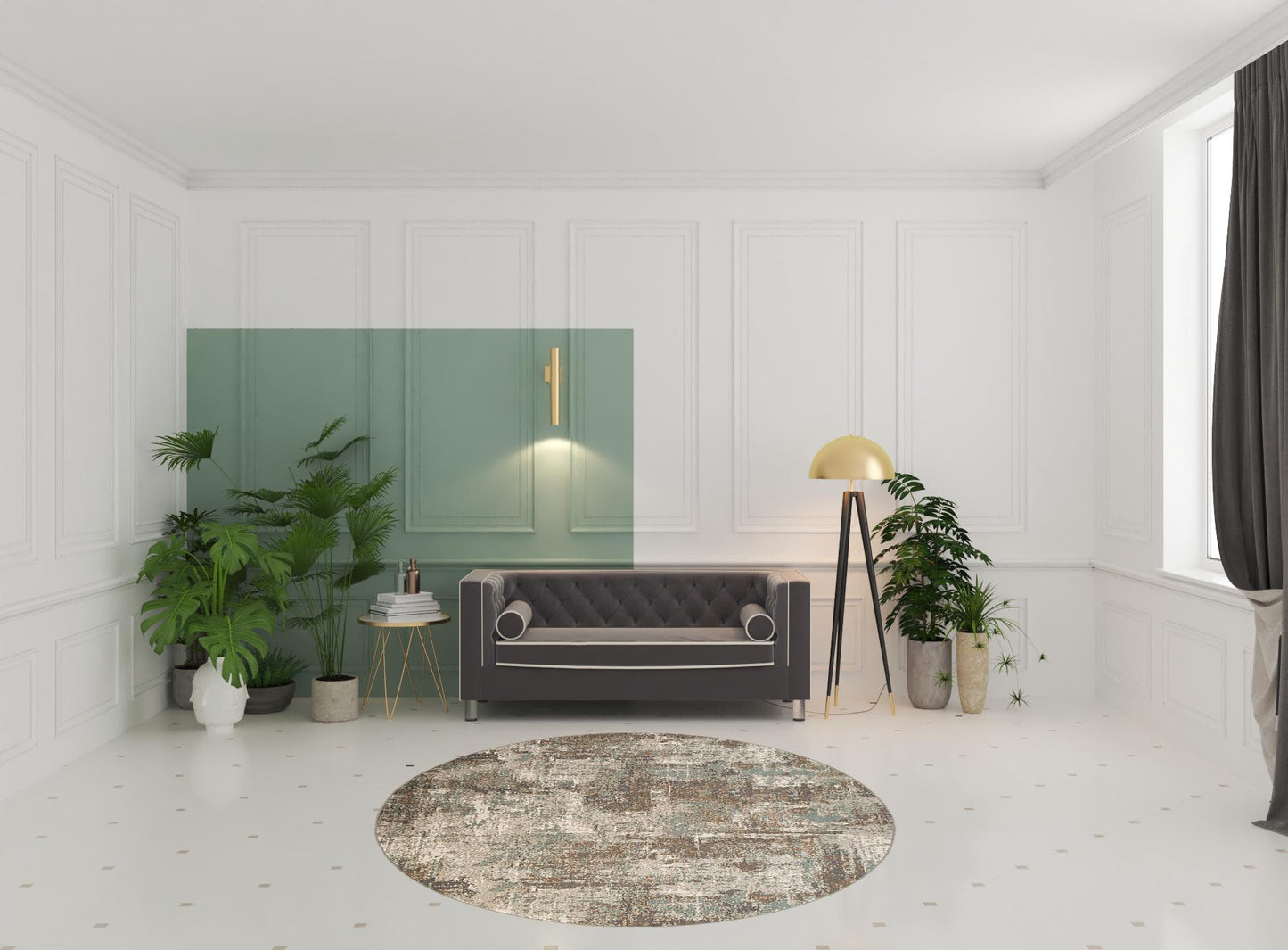 10' X 14' Gray and Light Brown Abstract Power Loom Area Rug