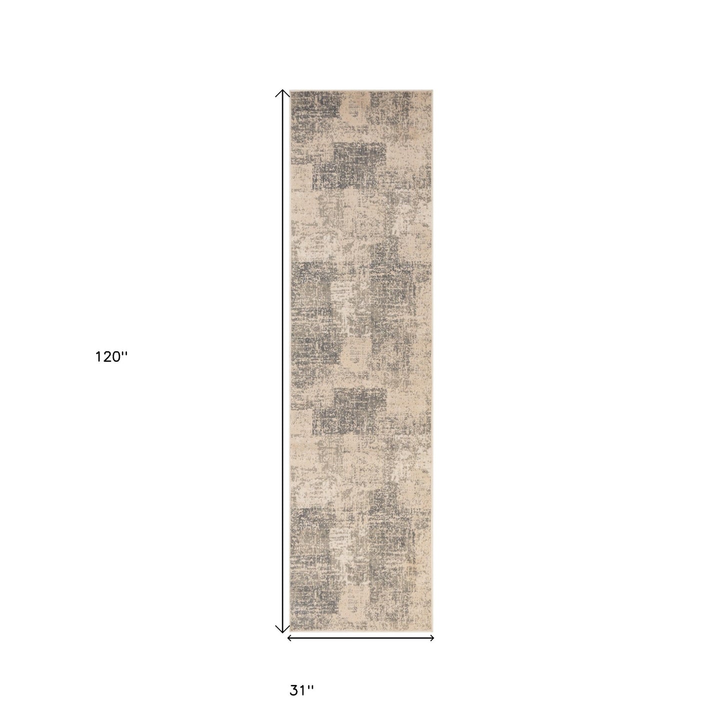 10' X 14' Gray and Light Blue Abstract Power Loom Area Rug