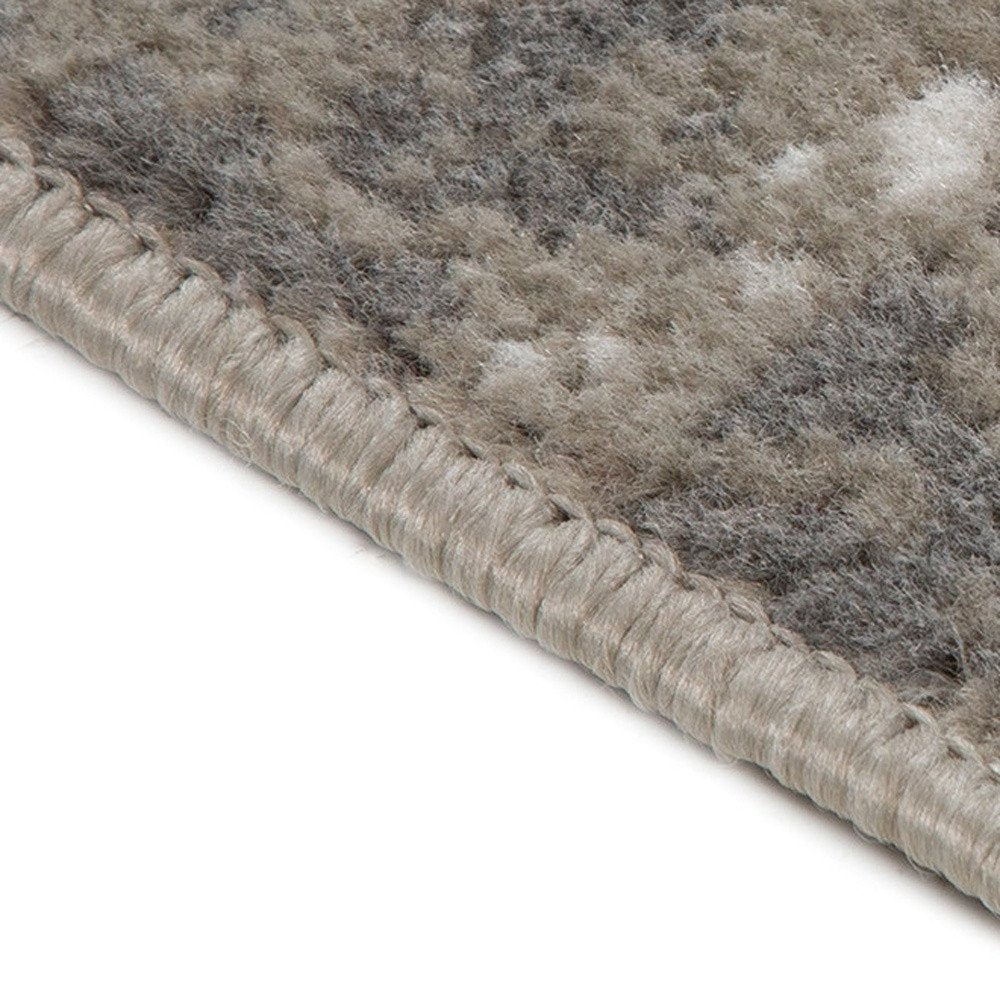 8' X 10' Ivory Black and Gray Abstract Power Loom Area Rug