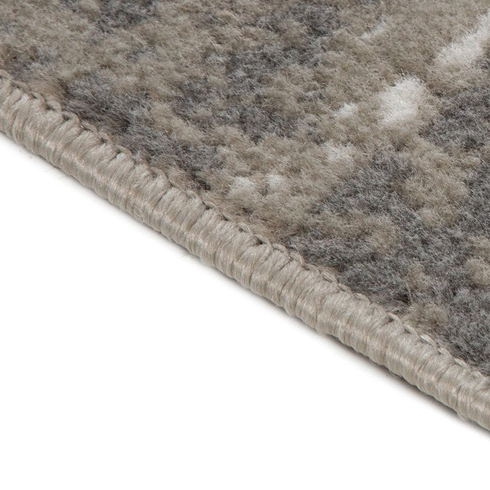 8' X 10' Ivory Black and Gray Abstract Power Loom Area Rug