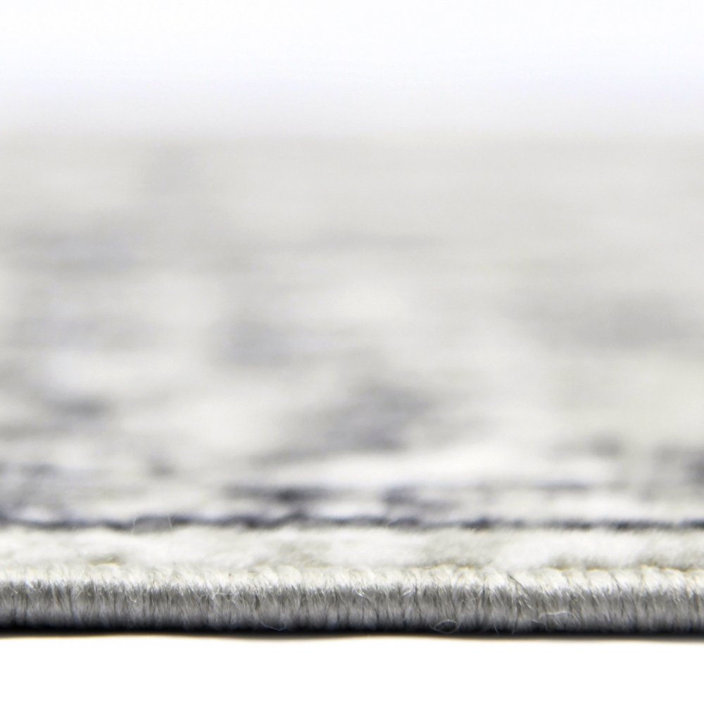 10' X 14' Ivory Gray And Dark Gray Floral Area Rug