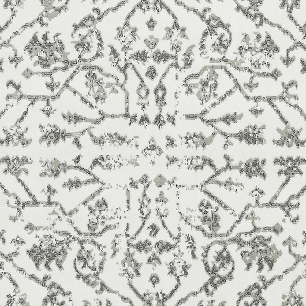 10' X 14' Ivory And Gray Floral Area Rug