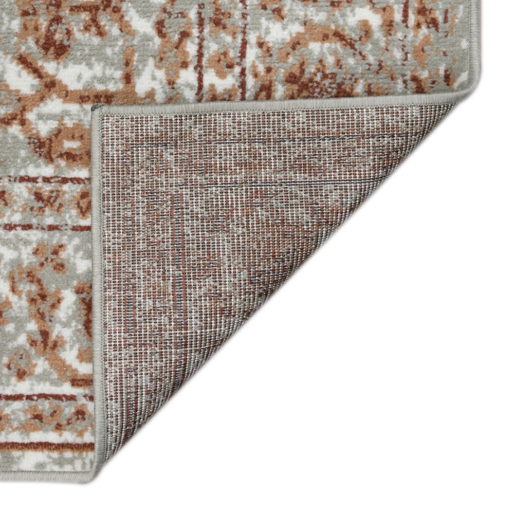 10' X 14' Ivory Gray And Rust Floral Area Rug