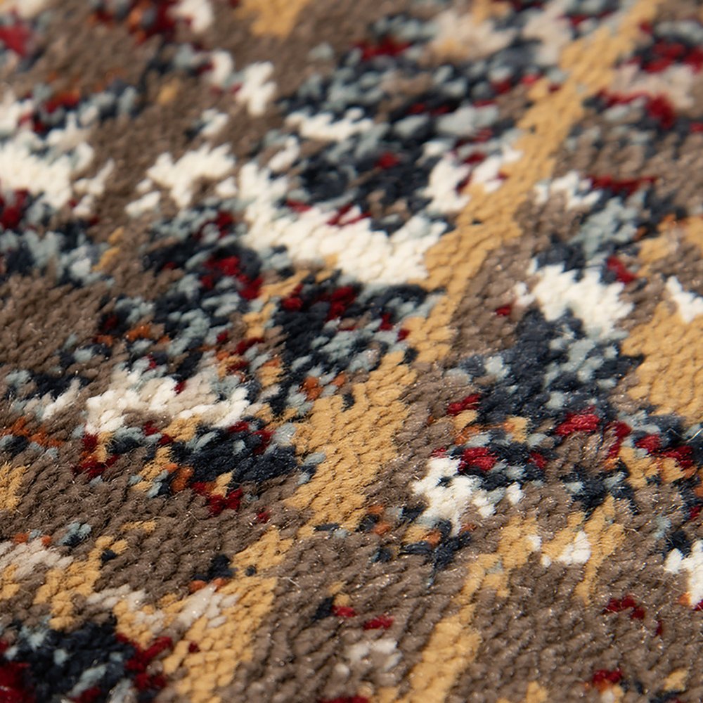 8' X 10' Ivory Red and Orange Medallion Power Loom Area Rug