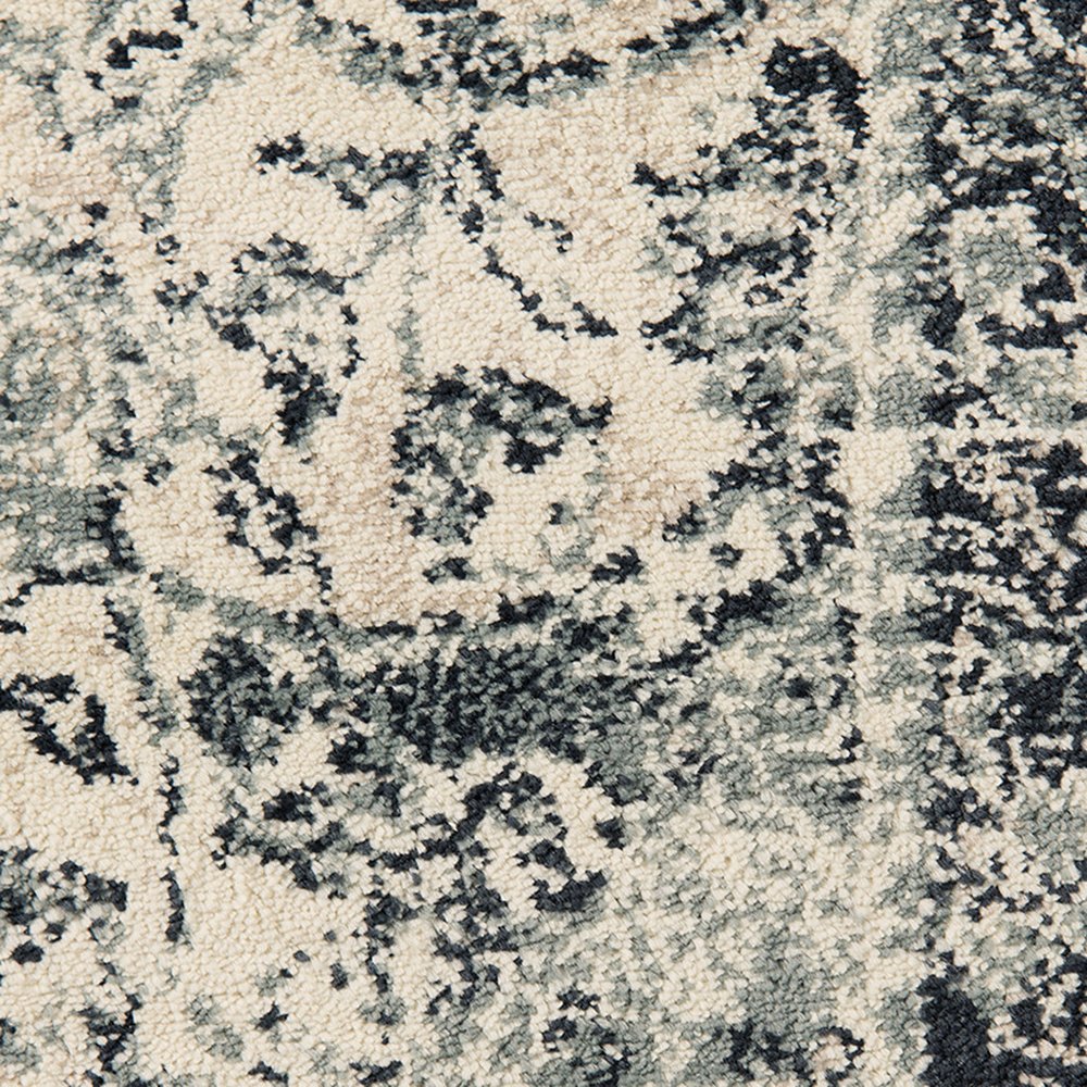 9' X 12' Charcoal and Gray Medallion Power Loom Area Rug