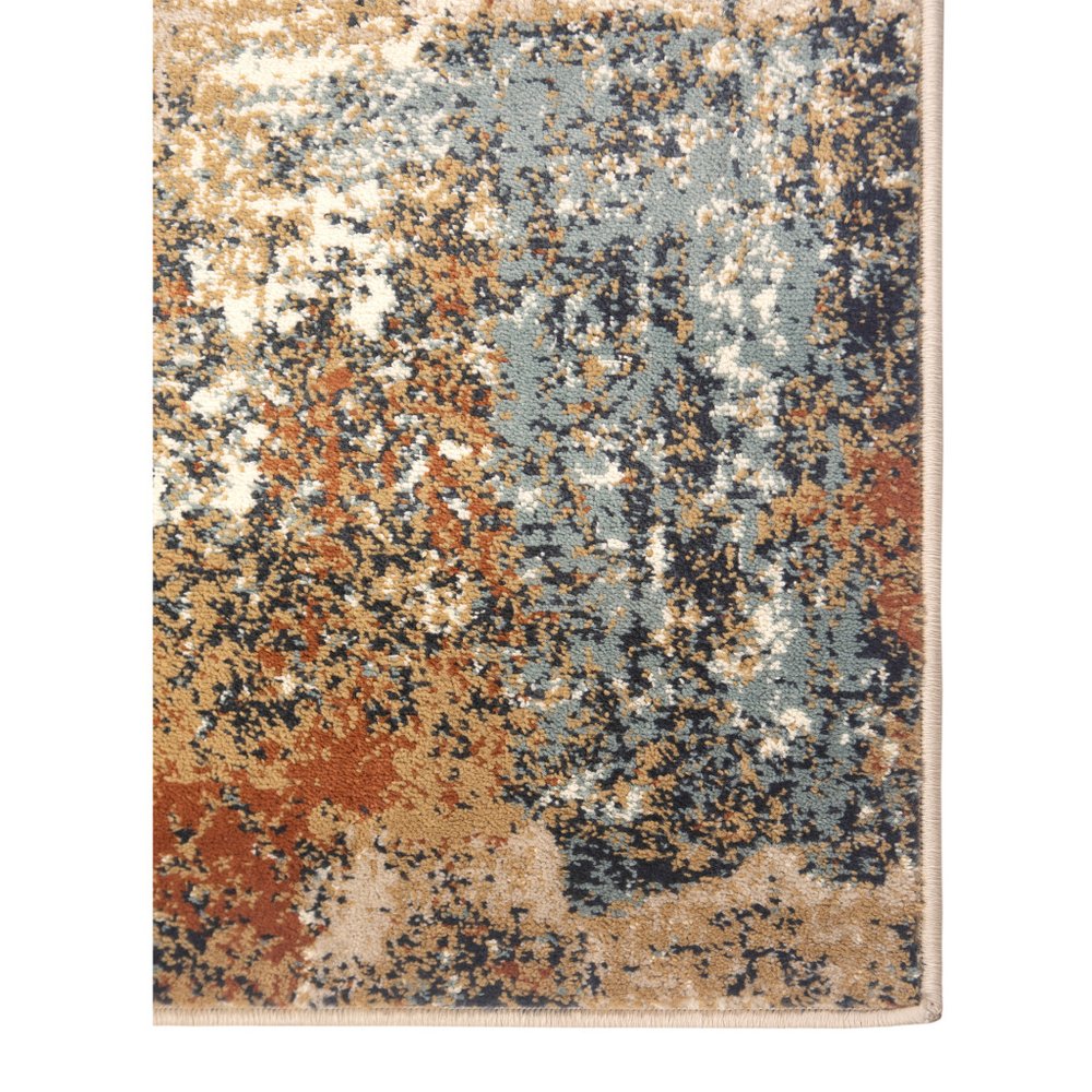 5' X 8' Tan Orange and Gray Abstract Power Loom Area Rug
