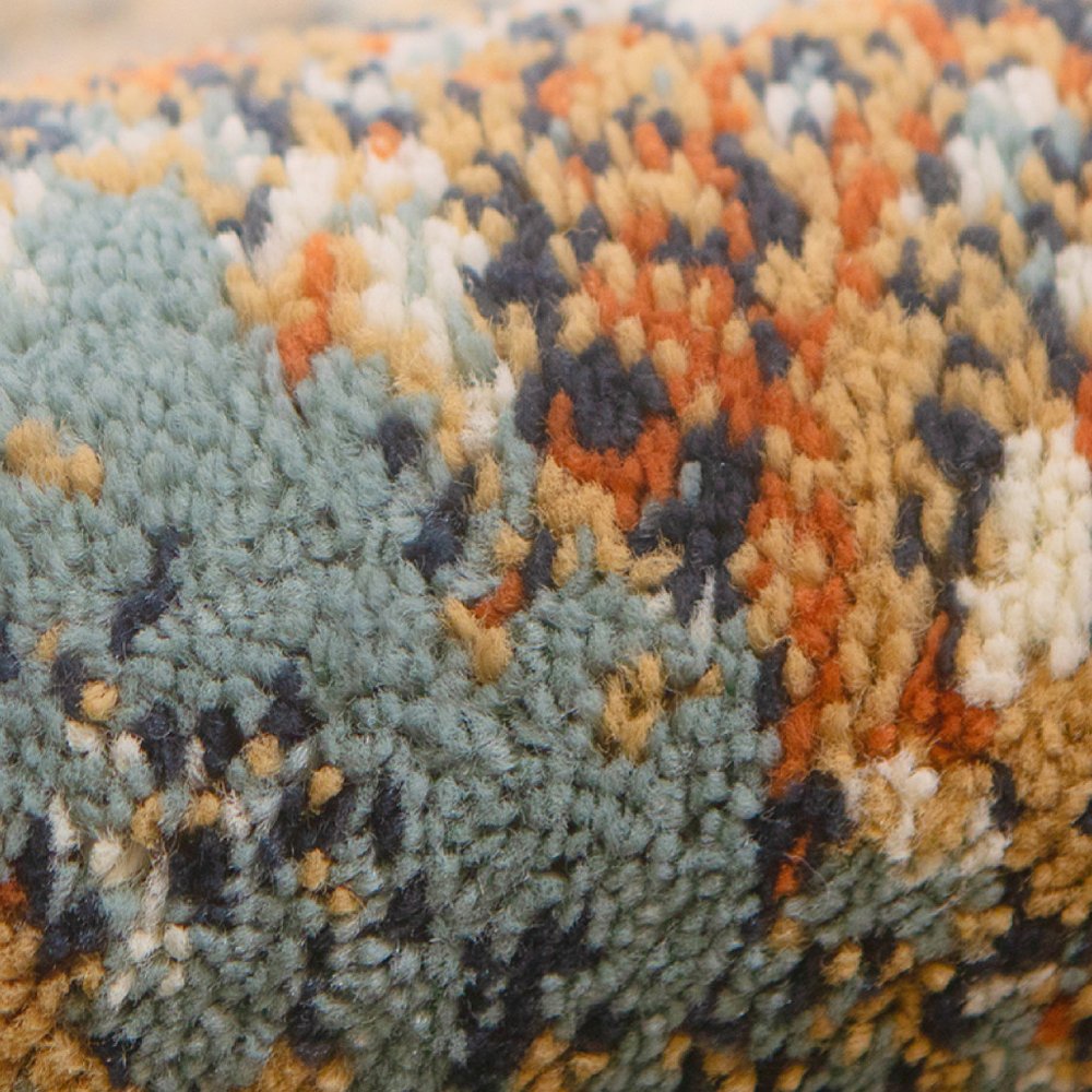 5' X 8' Tan Orange and Gray Abstract Power Loom Area Rug