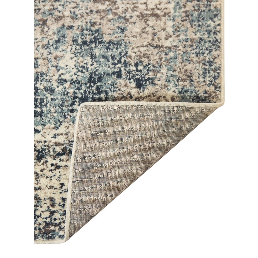 9' X 12' Ivory Blue and Gray Abstract Power Loom Area Rug