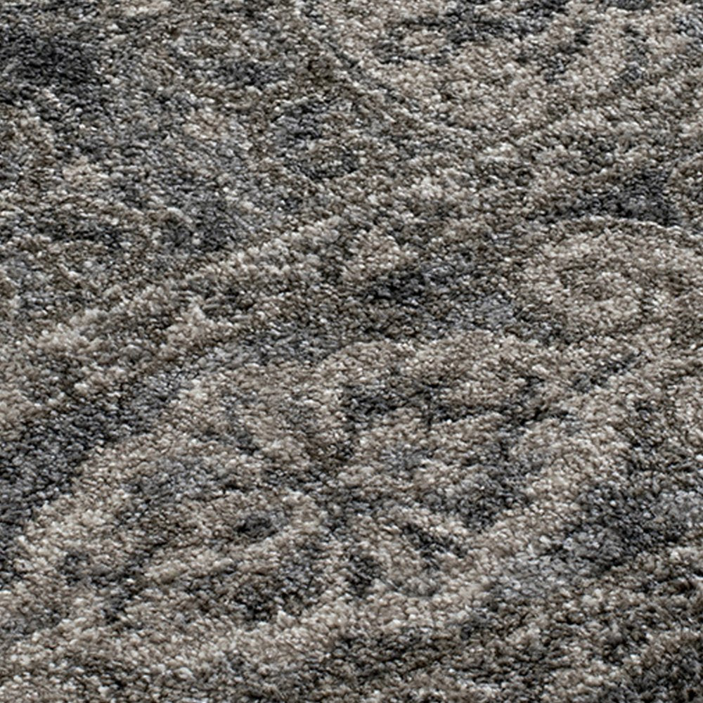 9' X 12' Charcoal And Gray Medallion Area Rug