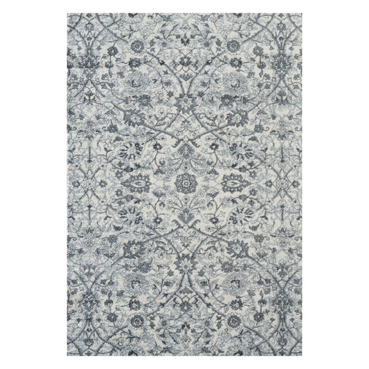 4' X 6' Charcoal and Gray Floral Power Loom Area Rug