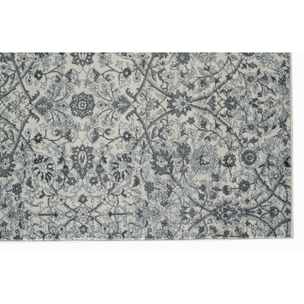 4' X 6' Charcoal and Gray Floral Power Loom Area Rug