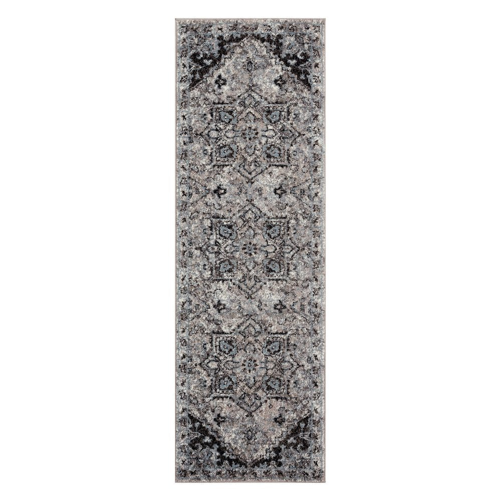 2' X 3' Black And Gray Medallion Area Rug