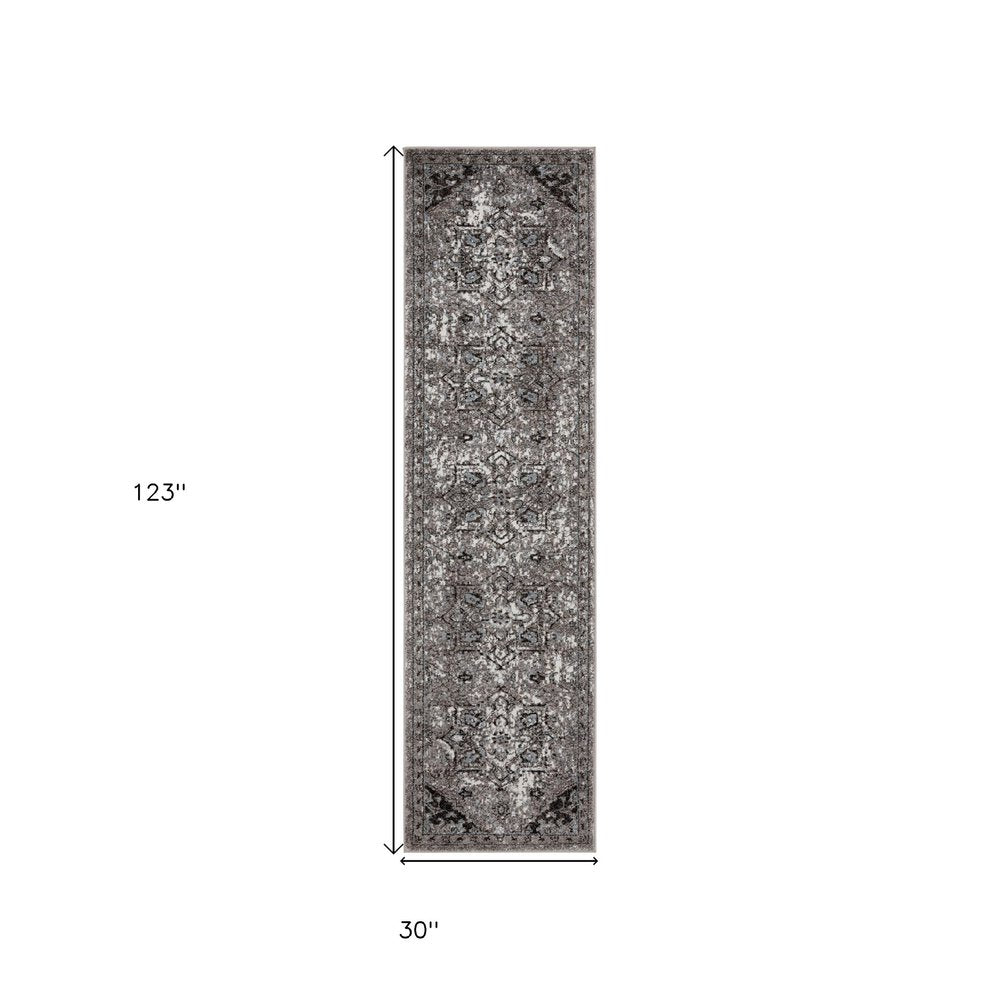 2' X 3' Black And Gray Medallion Area Rug