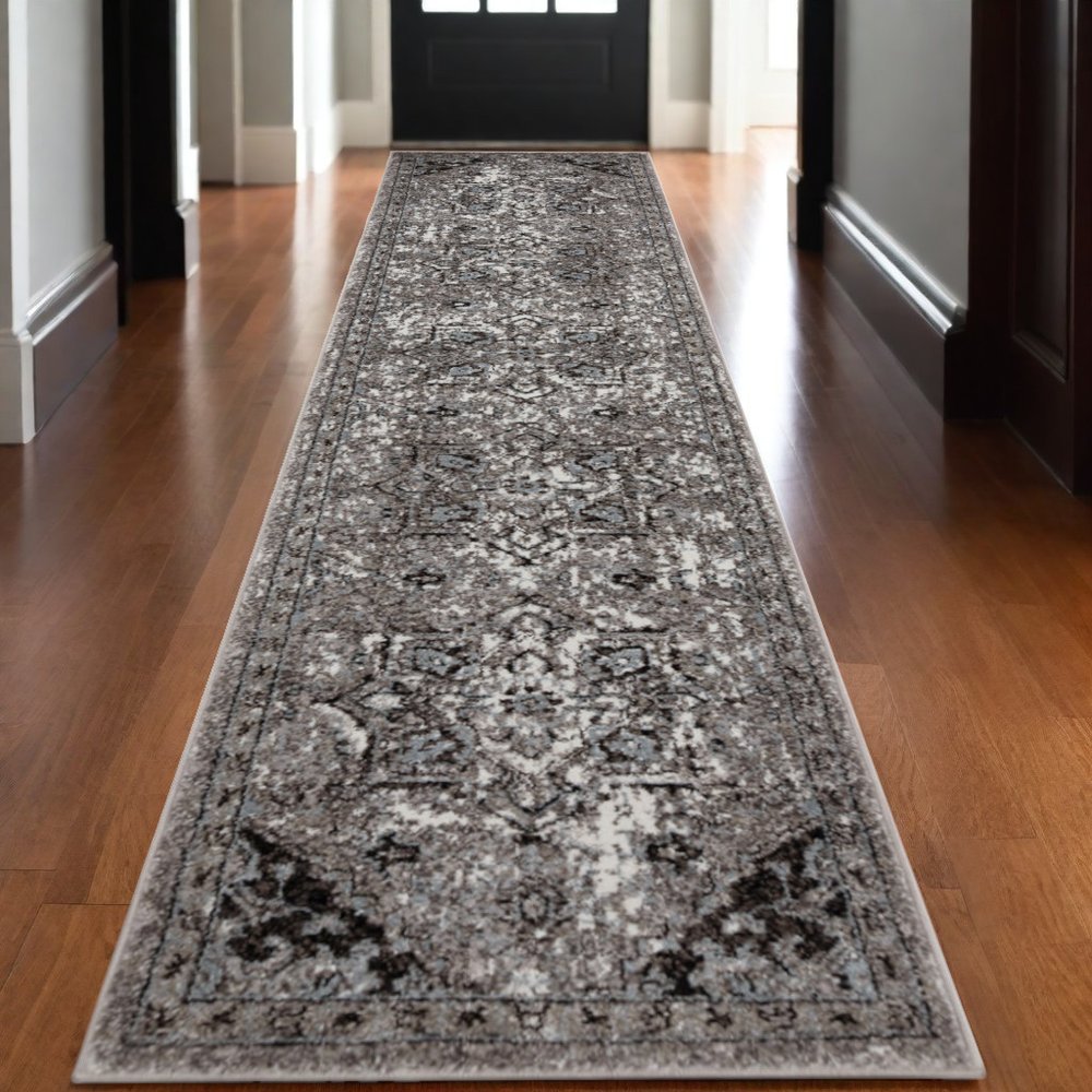 2' X 3' Black And Gray Medallion Area Rug