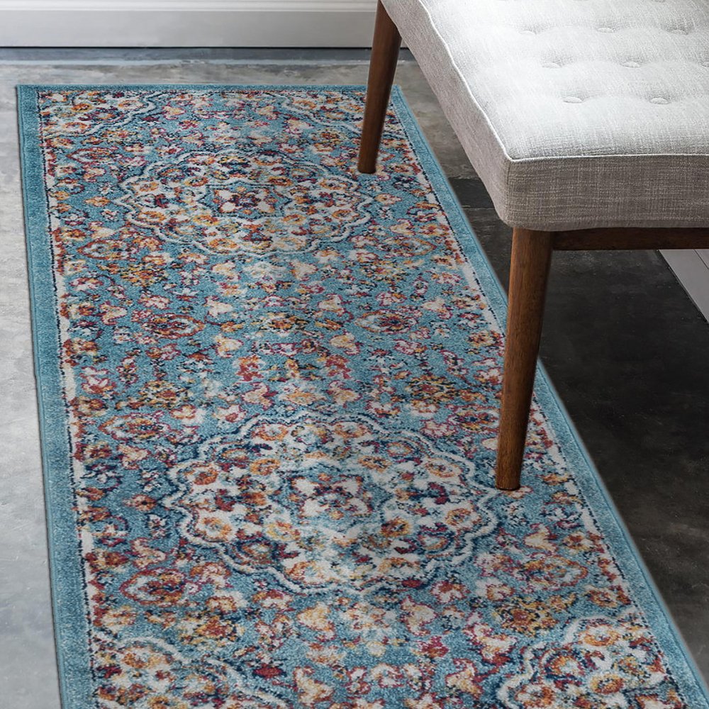 2' X 3' Ivory Gray and Orange Medallion Power Loom Area Rug