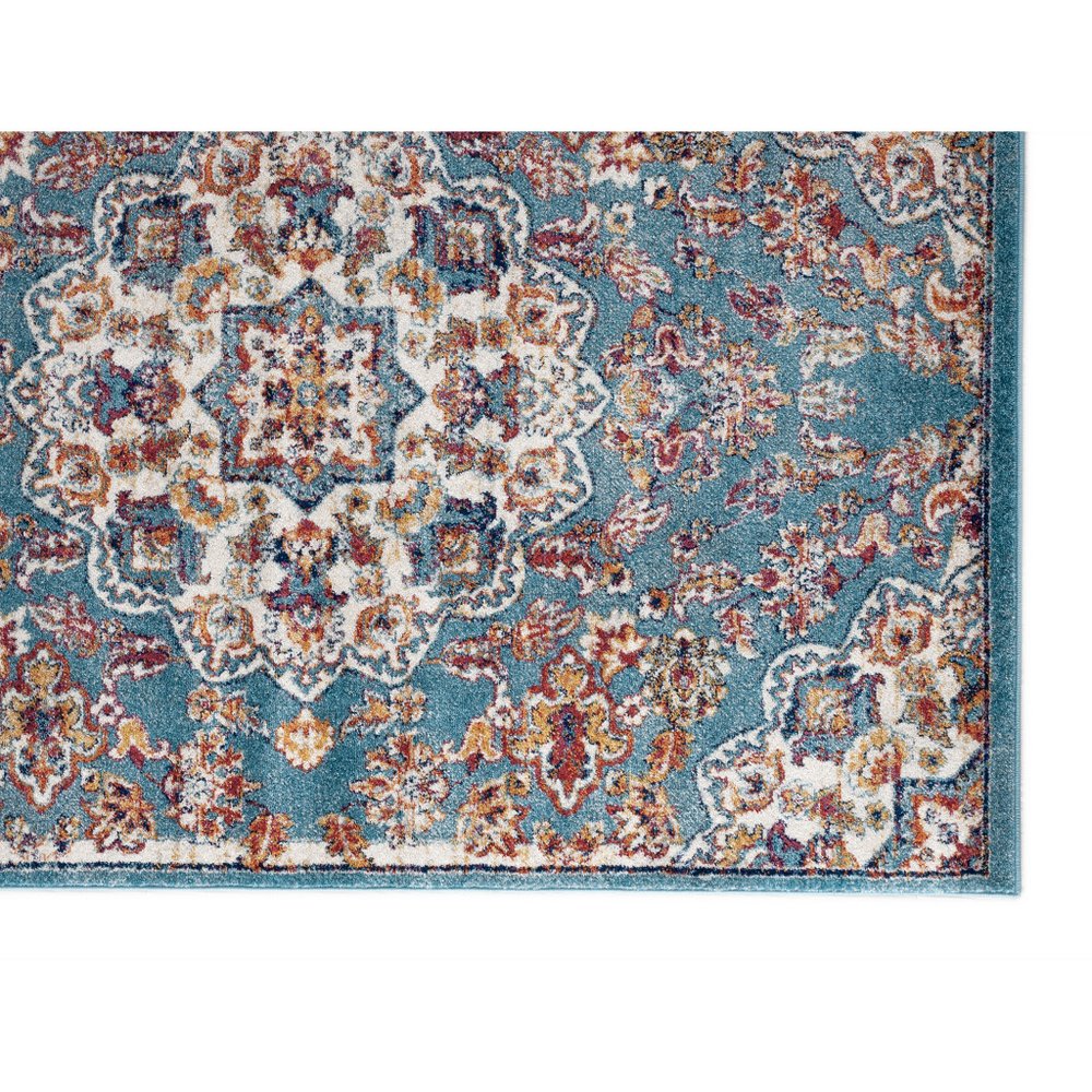 2' X 3' Ivory Gray and Orange Medallion Power Loom Area Rug
