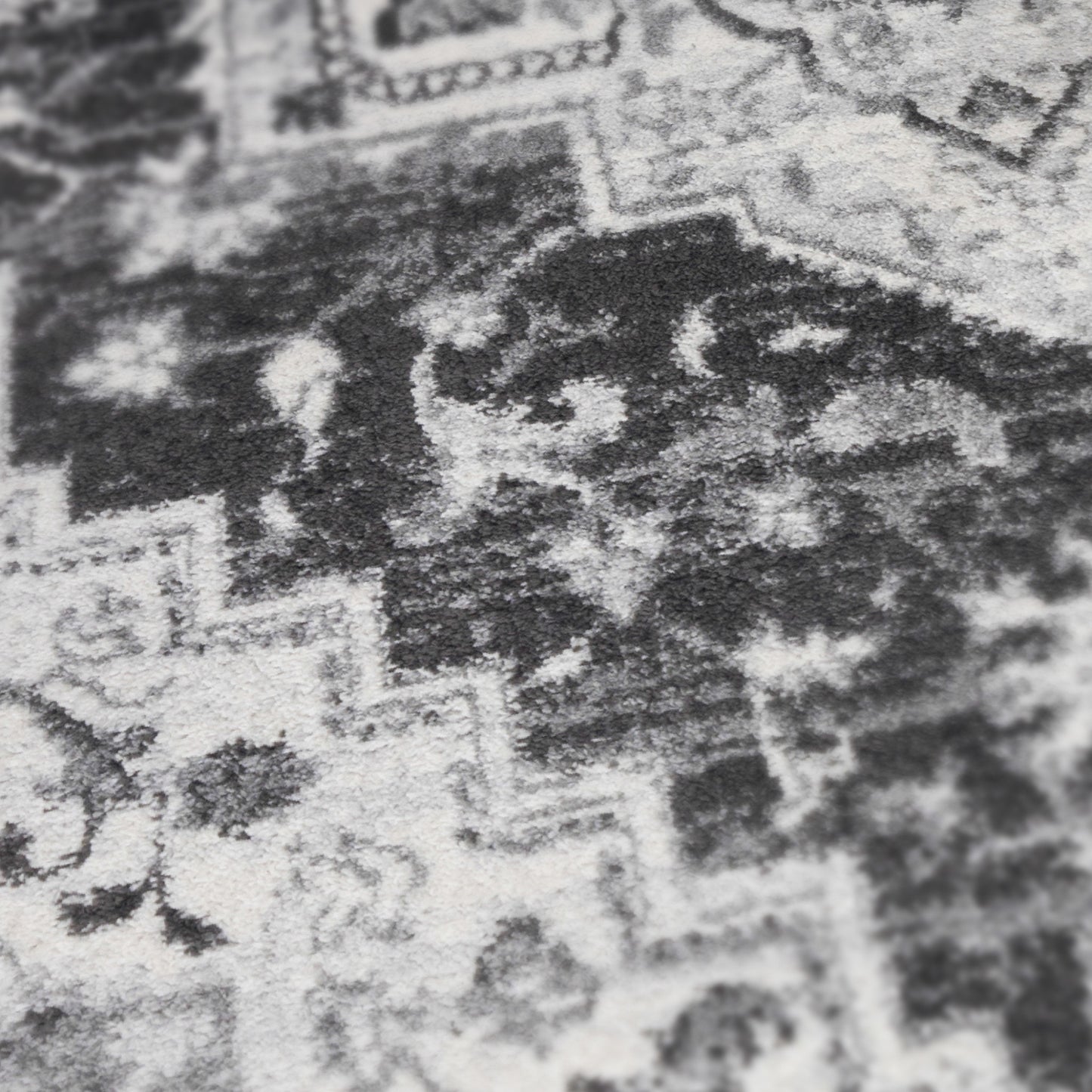 2' X 3' Gray and Dark Gray Medallion Power Loom Area Rug