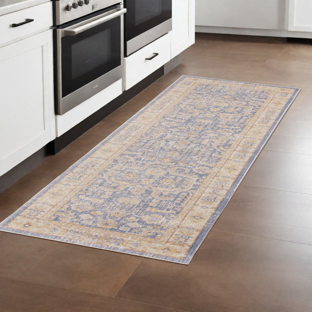 5' X 8' Gray Yellow And Lavender Floral Area Rug