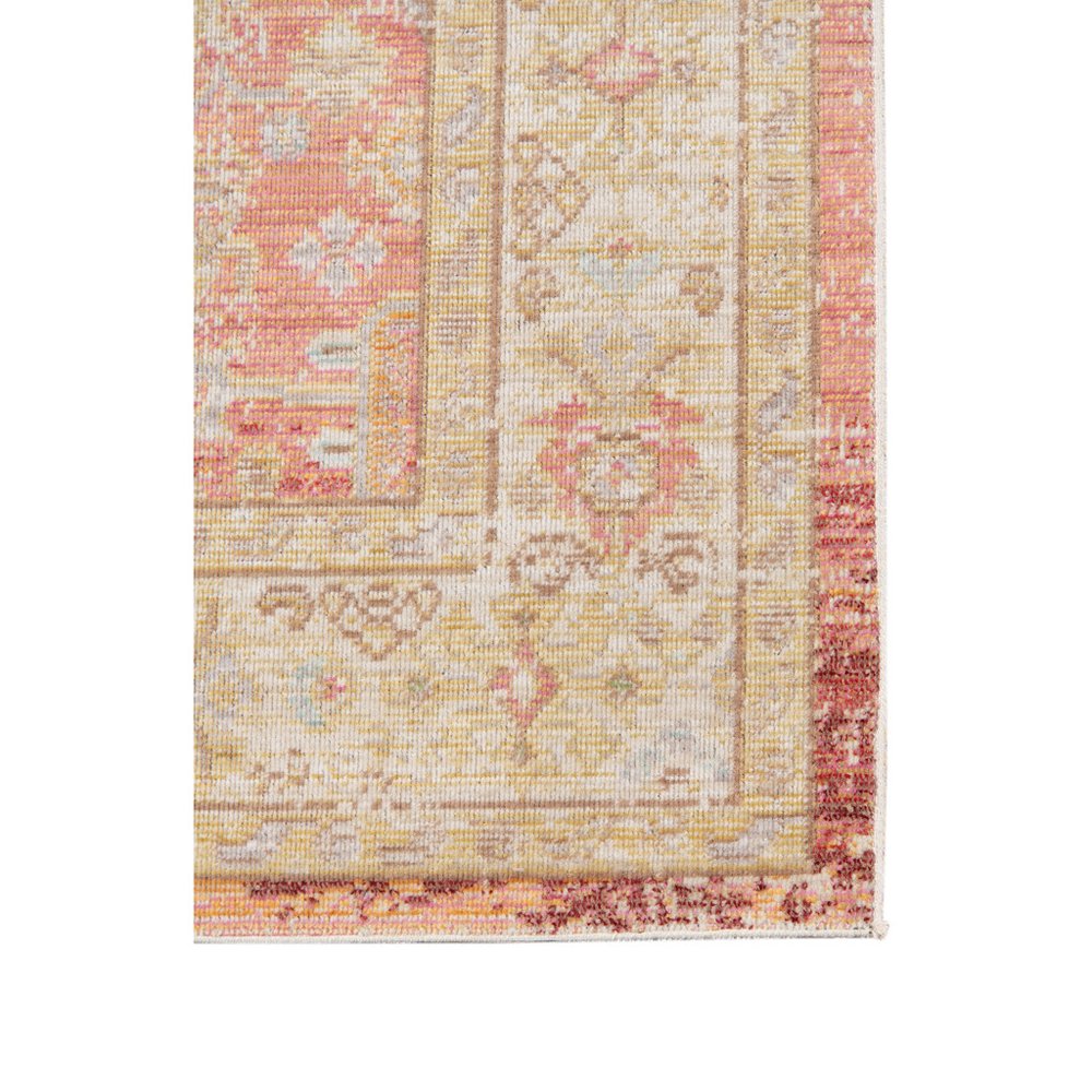 5' X 8' Salmon And Tan Floral Area Rug