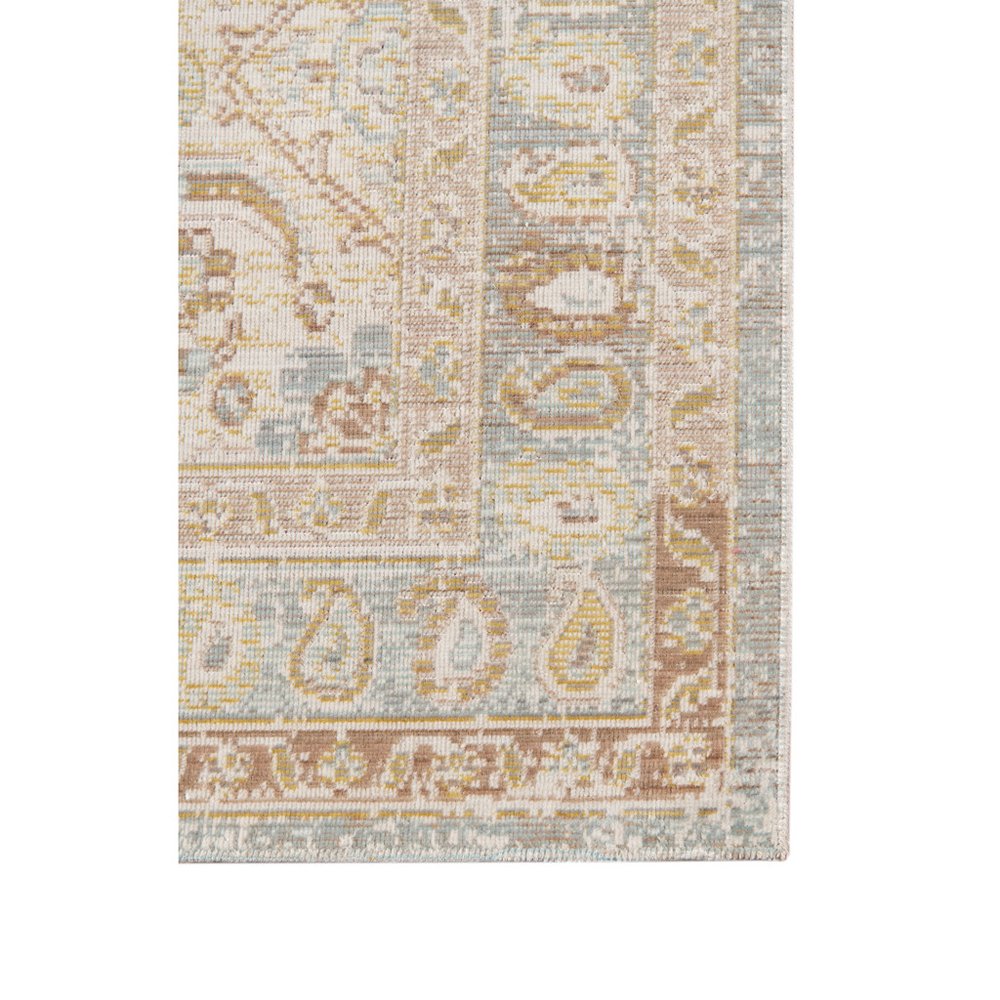 5' X 7' Tan And Gray Medallion Area Rug