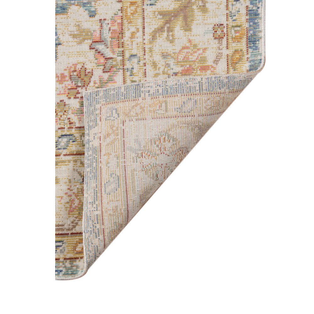 5' X 8' Coral And Blue Floral Area Rug