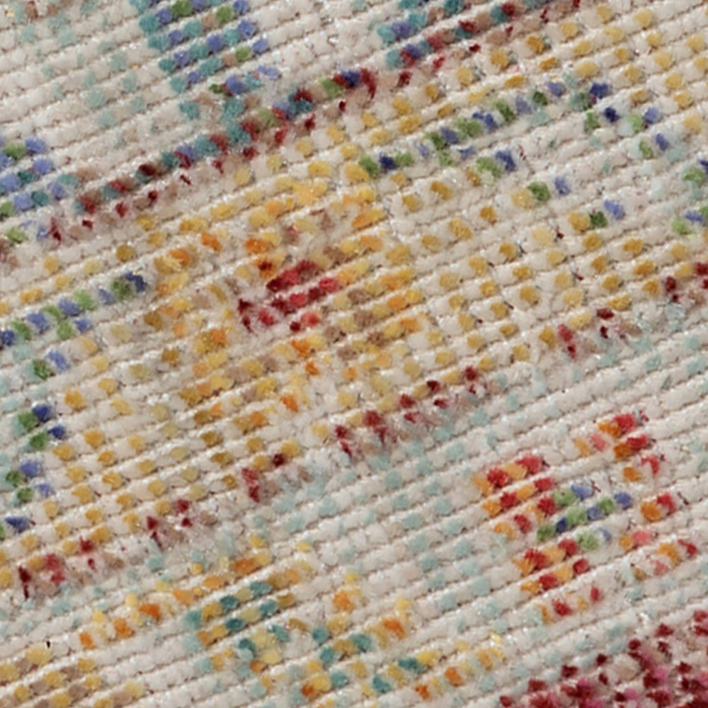 5' X 8' Ivory Red And Blue Medallion Area Rug