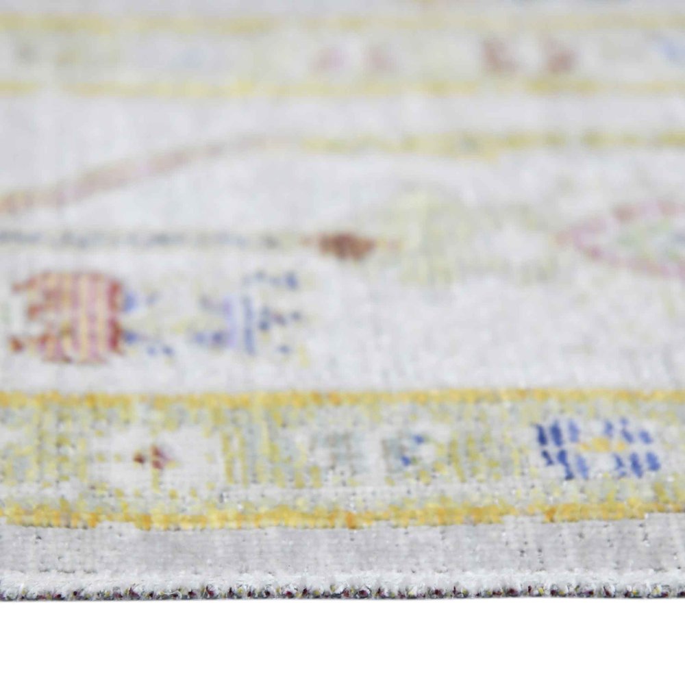 9' X 13' Ivory Blue And Green Floral Area Rug