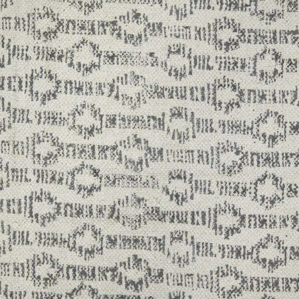 8' X 10' Gray And Ivory Geometric Flatweave Handmade Distressed Area Rug With Fringe