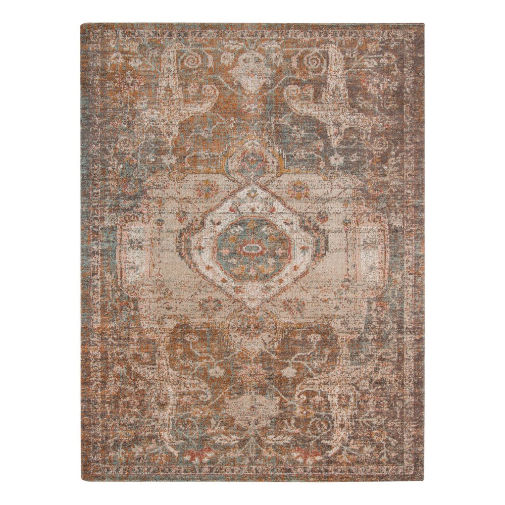 6' X 8' Beige Gray and Taupe Medallion Power Loom Area Rug