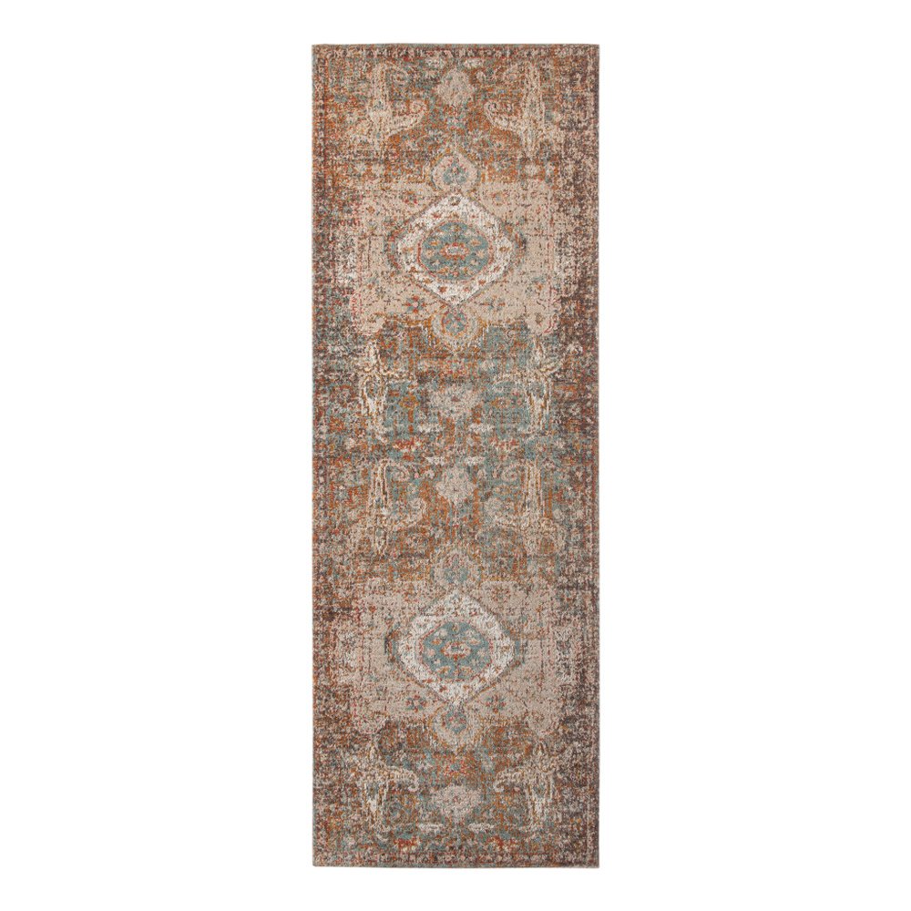 6' X 8' Beige Gray and Taupe Medallion Power Loom Area Rug