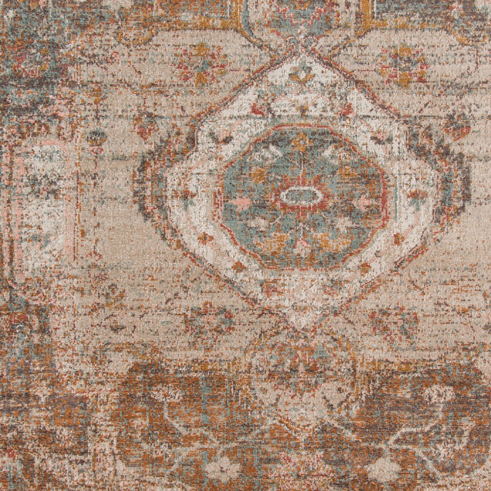 6' X 8' Beige Gray and Taupe Medallion Power Loom Area Rug